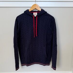 Brooks Brothers Dark Knit Hoodie with Red Trim